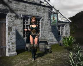 Картинка 3д+графика люди+ people девушка взгляд фон