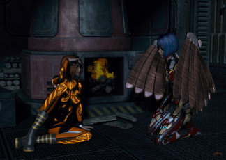 Картинка 3д+графика существа+ creatures фон взгляд девушка