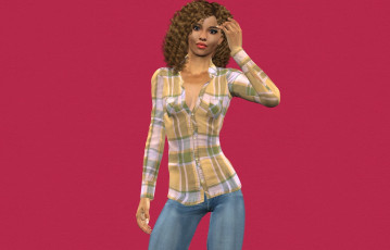 Картинка 3д+графика люди+ people девушка фон взгляд