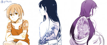 Картинка аниме love+live +school+idol+project мальчик девушки тату