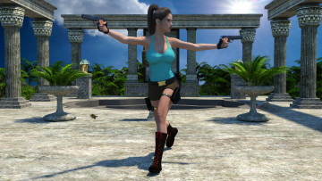 обоя 3д графика, фантазия , fantasy, оружие, фон, взгляд, девушка