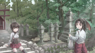 Картинка аниме kantai+collection фон взгляд девушки