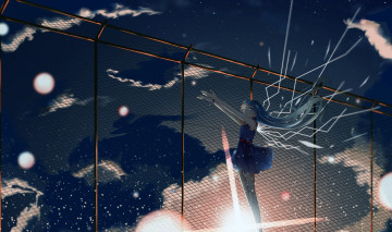 Картинка аниме vocaloid девушка взгляд фон