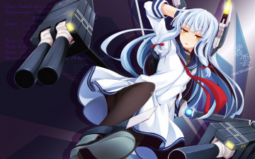 Картинка аниме kantai+collection взгляд девушка фон