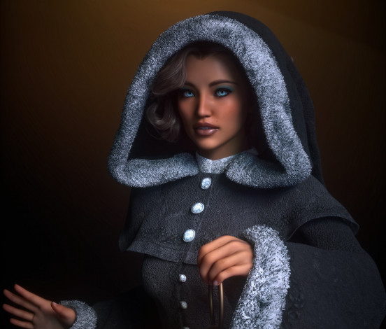 Обои картинки фото 3д графика, люди , people, фон, девушка, взгляд