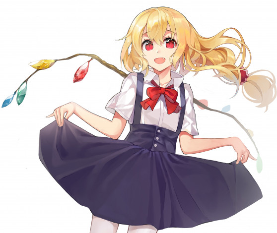 Обои картинки фото аниме, touhou, ameyame, flandre, scarlet