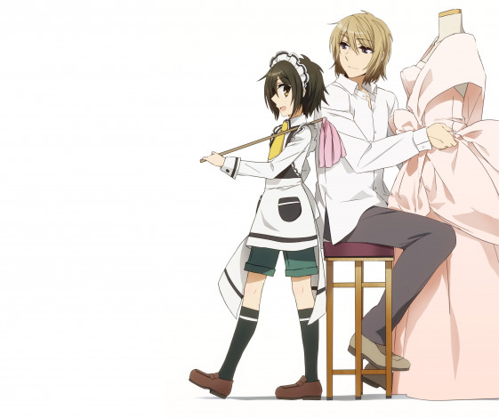 Обои картинки фото аниме, shonen maid, shonen, maid, мальчик, горнечная