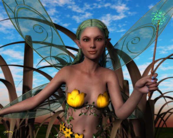 Обои картинки фото 3д графика, эльфы , elves, взгляд, фон, эльфийка