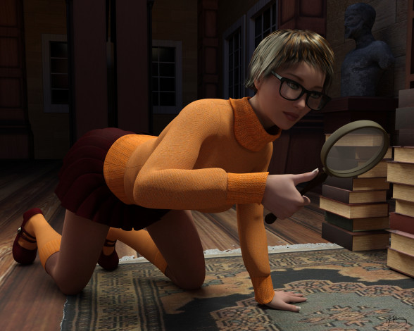 Обои картинки фото 3д графика, люди , people, фон, взгляд, девушка