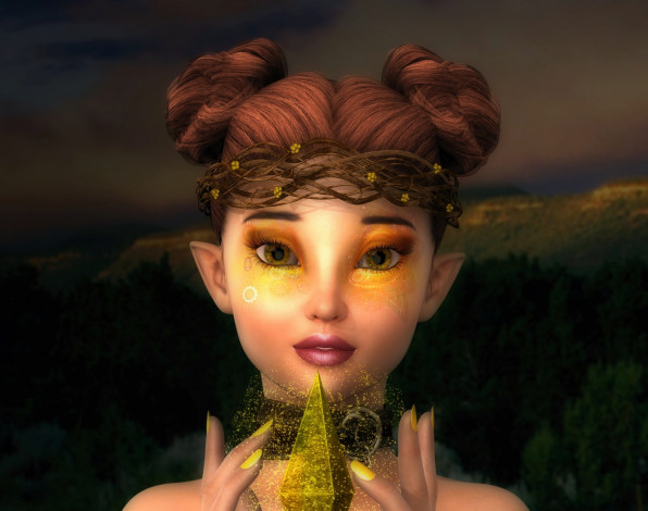 Обои картинки фото 3д графика, эльфы , elves, фон, взгляд, эльфийка