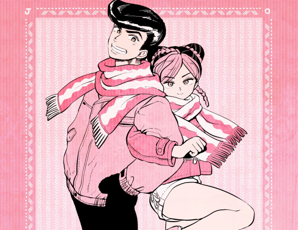 Обои картинки фото аниме, jojo`s bizarre adventure, пара