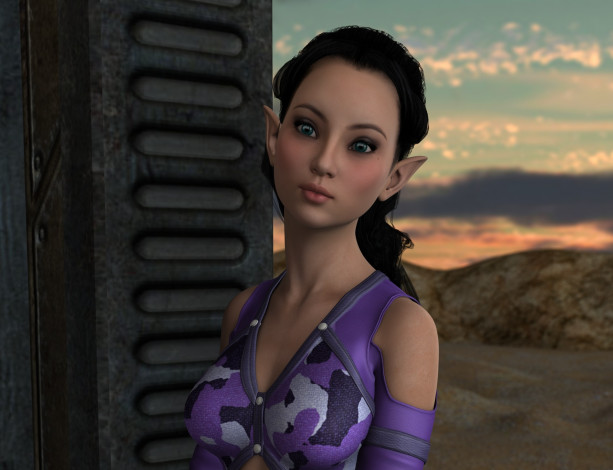 Обои картинки фото 3д графика, эльфы , elves, фон, взгляд, эльфийка