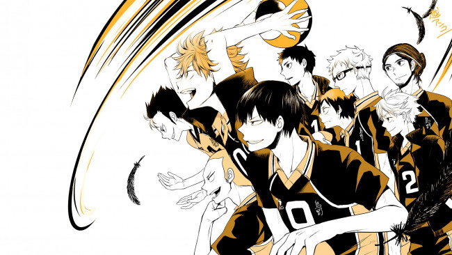 Обои картинки фото аниме, haikyuu, персонажи