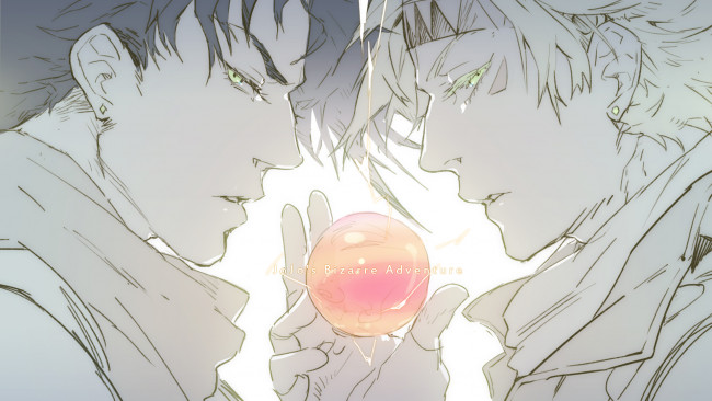 Обои картинки фото jojo`s bizarre adventure, аниме, парни, взгляд, арт, манга