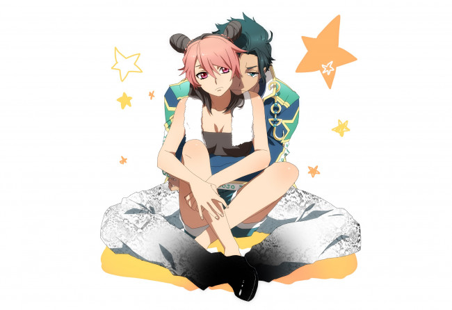 Обои картинки фото аниме, jojo`s bizarre adventure, пара