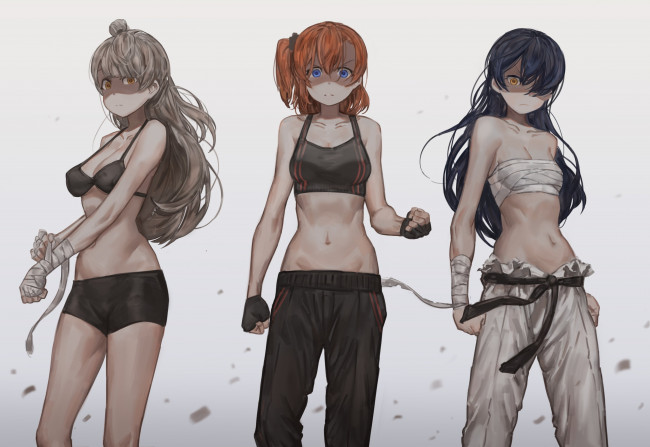 Обои картинки фото аниме, love live,  school idol project, minami, kotori, kousaka, honoka, sonoda, umi