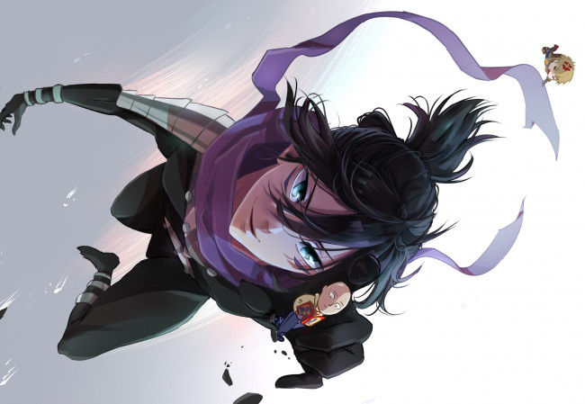 Обои картинки фото аниме, one punch man, генос, сонник, сайтама, ванпачмен