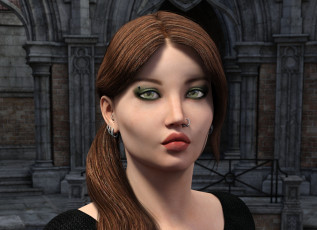 Картинка 3д+графика портрет+ portraits девушка взгляд фон