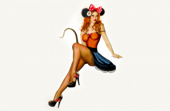 Картинка рисованное люди бант фон улыбка девушка взгляд цветок