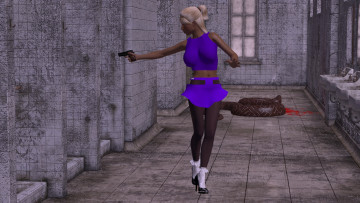 Картинка 3д+графика фантазия+ fantasy девушка взгляд фон змея