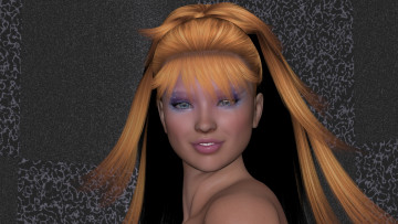 Картинка 3д+графика портрет+ portraits девушка взгляд фон