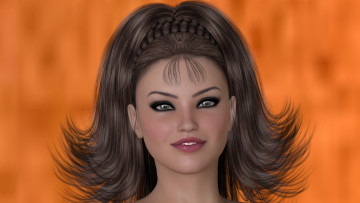 Картинка 3д+графика портрет+ portraits девушка взгляд фон