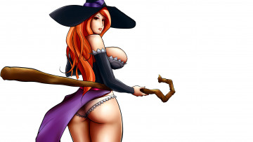 Картинка рисованное комиксы шляпа клюка взгляд девушка фон