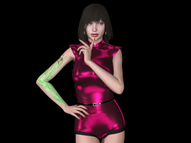 Обои картинки фото 3д графика, люди , people, взгляд, девушка, фон