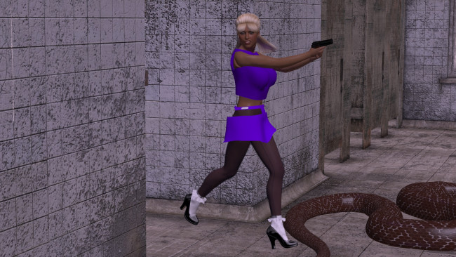 Обои картинки фото 3д графика, фантазия , fantasy, взгляд, девушка, змея, фон