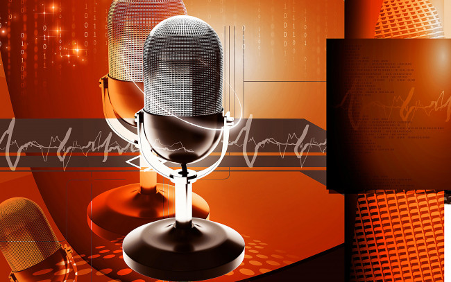 Обои картинки фото 3д графика, другое , other, микрофон, фон