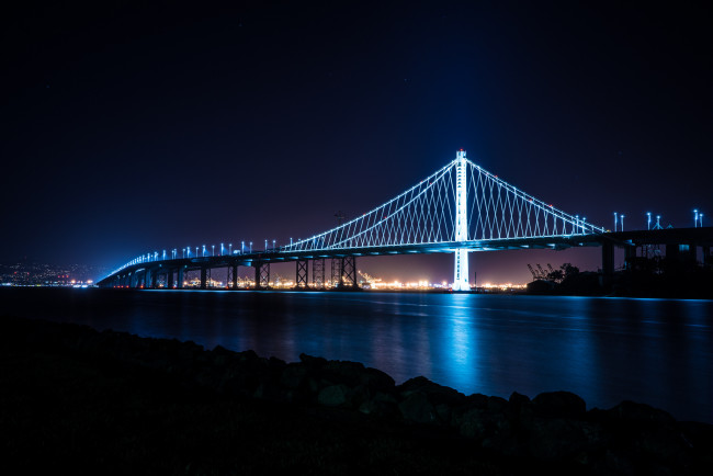 Обои картинки фото города, - мосты, rchitecture, bay, treasure, bridge, island, ligth, nigth, city, skyline, san, francisco