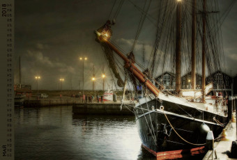 Картинка календари компьютерный+дизайн яхта водоем