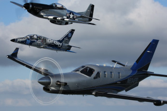 Картинка авиация боевые+самолёты socata tbm l-39c небо полет p-51d