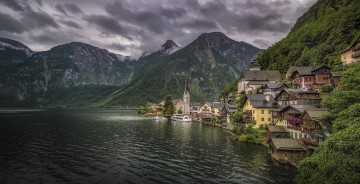 Картинка hallstatt города гальштат+ австрия озеро горы