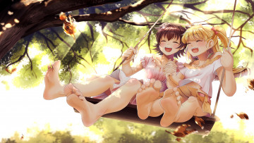 Картинка аниме пейзажи +природа фон взгляд девушки