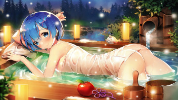 Картинка аниме re +zero+kara+hajimeru+isekai+seikatsu девушка взгляд фон