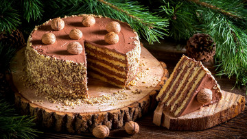 Картинка еда торты орехи торт