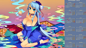Картинка календари аниме цветы взгляд девушка