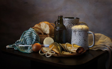 Картинка еда натюрморт пиво март рыба скумбрия весна