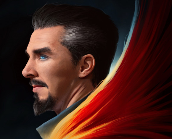 Обои картинки фото рисованное, кино, рисунок, бенедикт, камбербэтч, доктор, стрэндж, арт, benedict, cumberbatch, doctor, strange