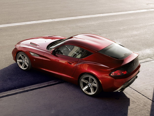 Обои картинки фото автомобили, bmw, дорога, бмв, красный, трасса, zagato, coupe, шоссе