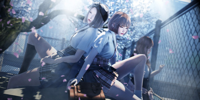 Обои картинки фото аниме, unknown,  другое , взгляд, девушка, фон