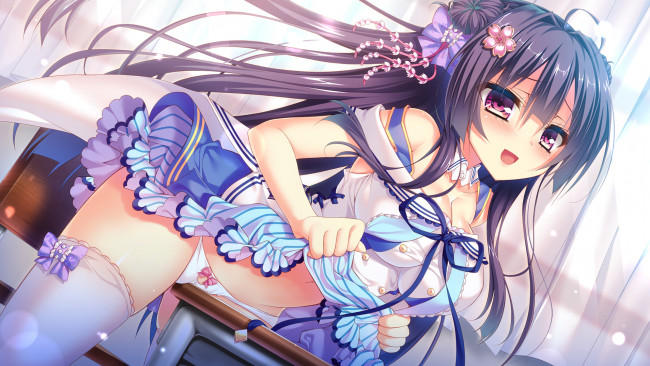 Обои картинки фото аниме, unknown,  другое , девушка, взгляд, фон