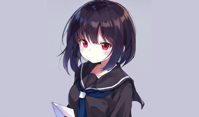 Обои картинки фото аниме, unknown,  другое , фон, взгляд, девушка