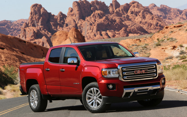 Обои картинки фото 2018 gmc canyon, автомобили, gm-gmc, пикап, красный, 2018, gmc, canyon