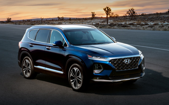 Обои картинки фото hyundai santa fe , 2019, автомобили, hyundai, кроссовер, luxury, crossover, хендай, santa, fe, suv, korean, cars