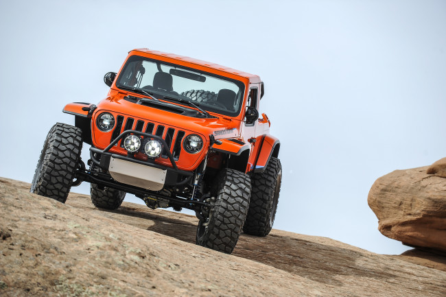 Обои картинки фото jeep ejs 2018 moab, автомобили, jeep, 2018, sandstorm, concept, wrangler, концепт, ejs, moab