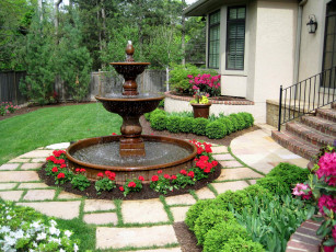 Картинка города -+фонтаны цветы фонтан