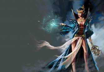 Картинка фэнтези маги +волшебники девушка фон магия платье