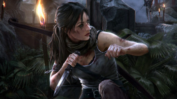 Картинка видео+игры tomb+raider+ other лара крофт нож джунгли развалины
